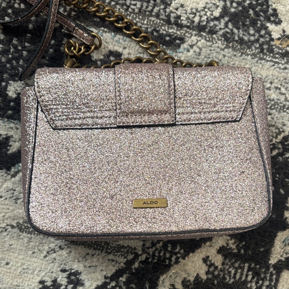 Aldo Glittery Pink Mini Bag with Bow and Chain - Picture 5 of 6